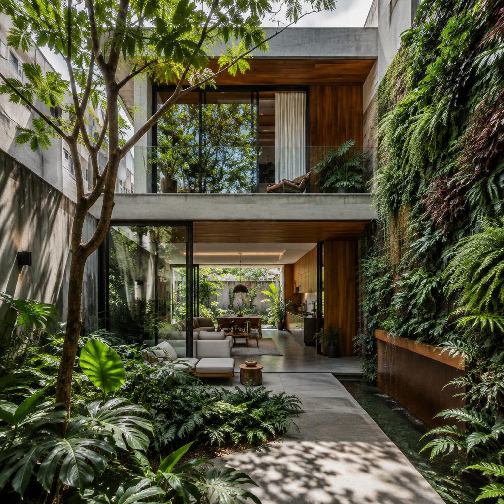 Conceito Urban Garden — casa urbana contemporânea em São Paulo